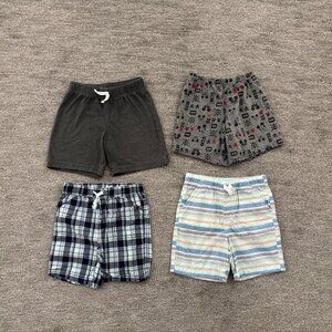 Toddler Shorts - Set of 4 - Size 4T - Mickey Mouse - Blue Plaid - Disney
